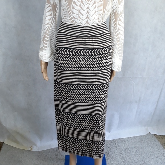 Loft black/tan maxi skirt, Size S/P - Picture 3 of 3